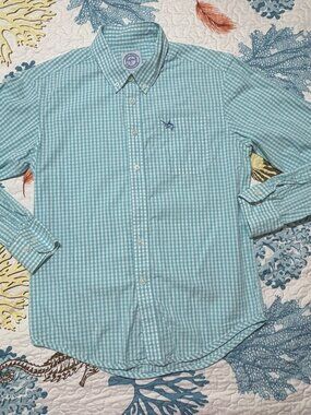 Men's S Guy Harvey Classic Collection Long Sleeve Button-Down Gingham Shirt